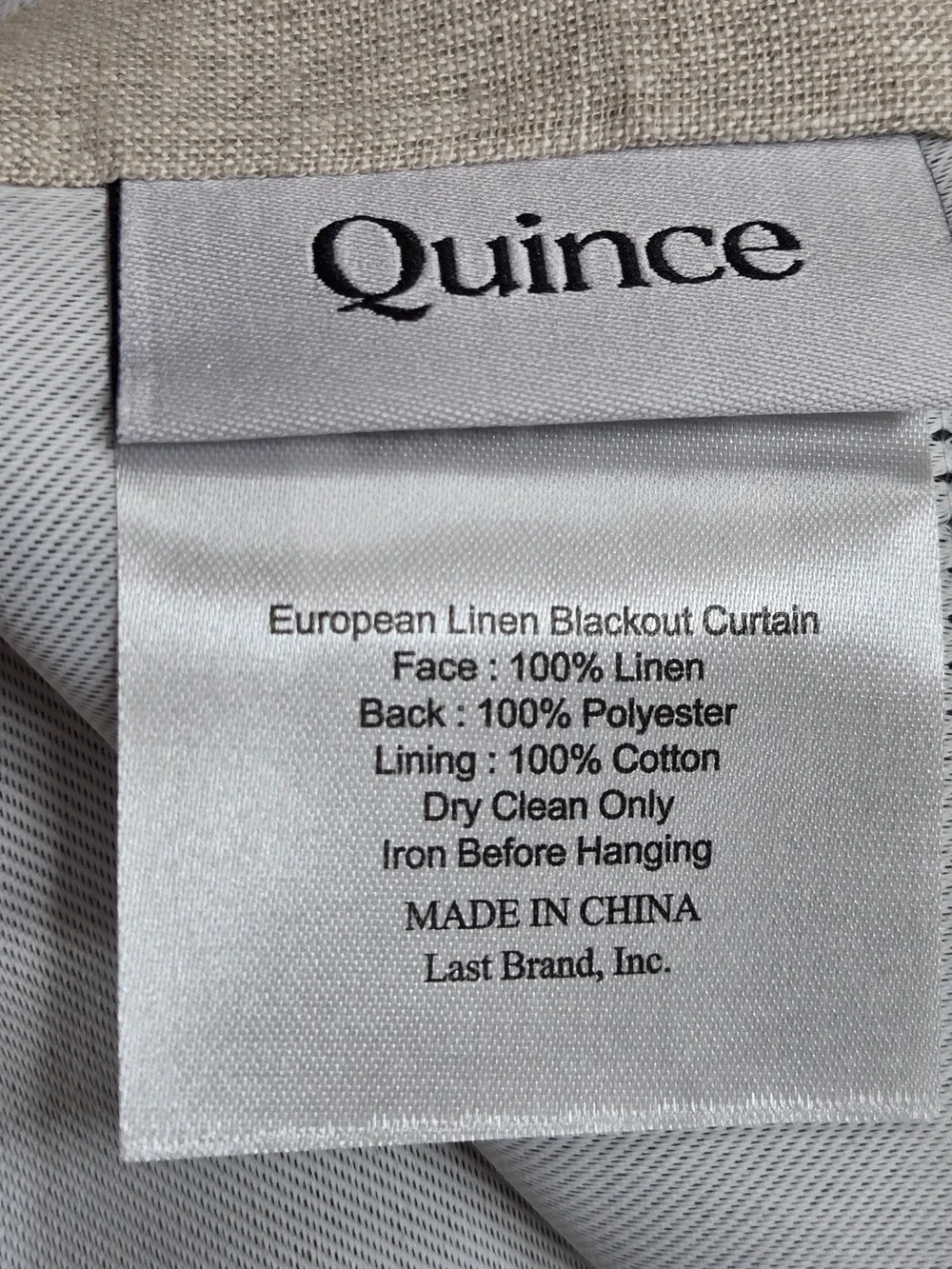 NWT QUINCE Set Of 2 48x84 European Linen True Blackout Curtains Flax 9993